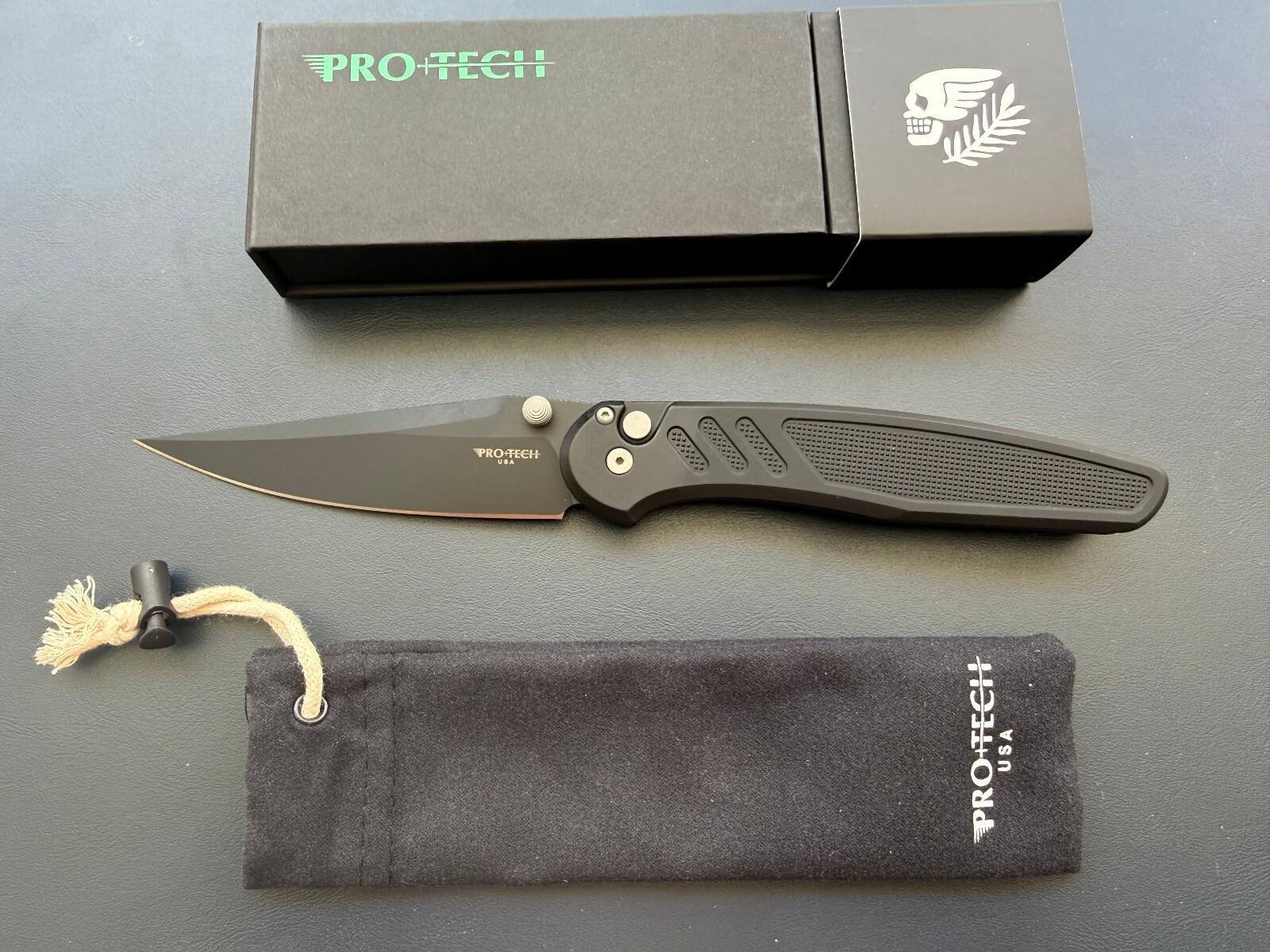 Pro-Tech Avalon PN1103 Peace Neighbor MagnaCut Black DLC Manual Knife USA