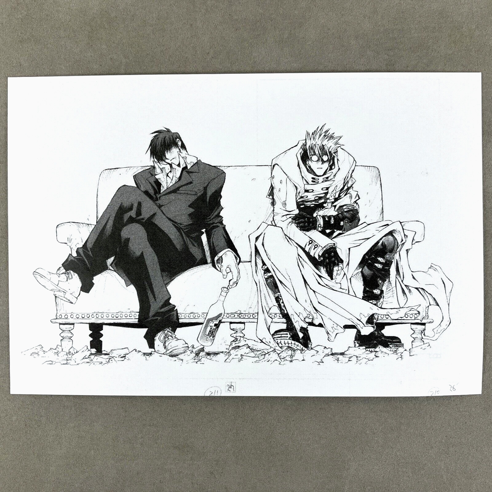 Trigun Maximum x Chugai Grace Café Wolfwood & Vash Limited Art Card Postcard