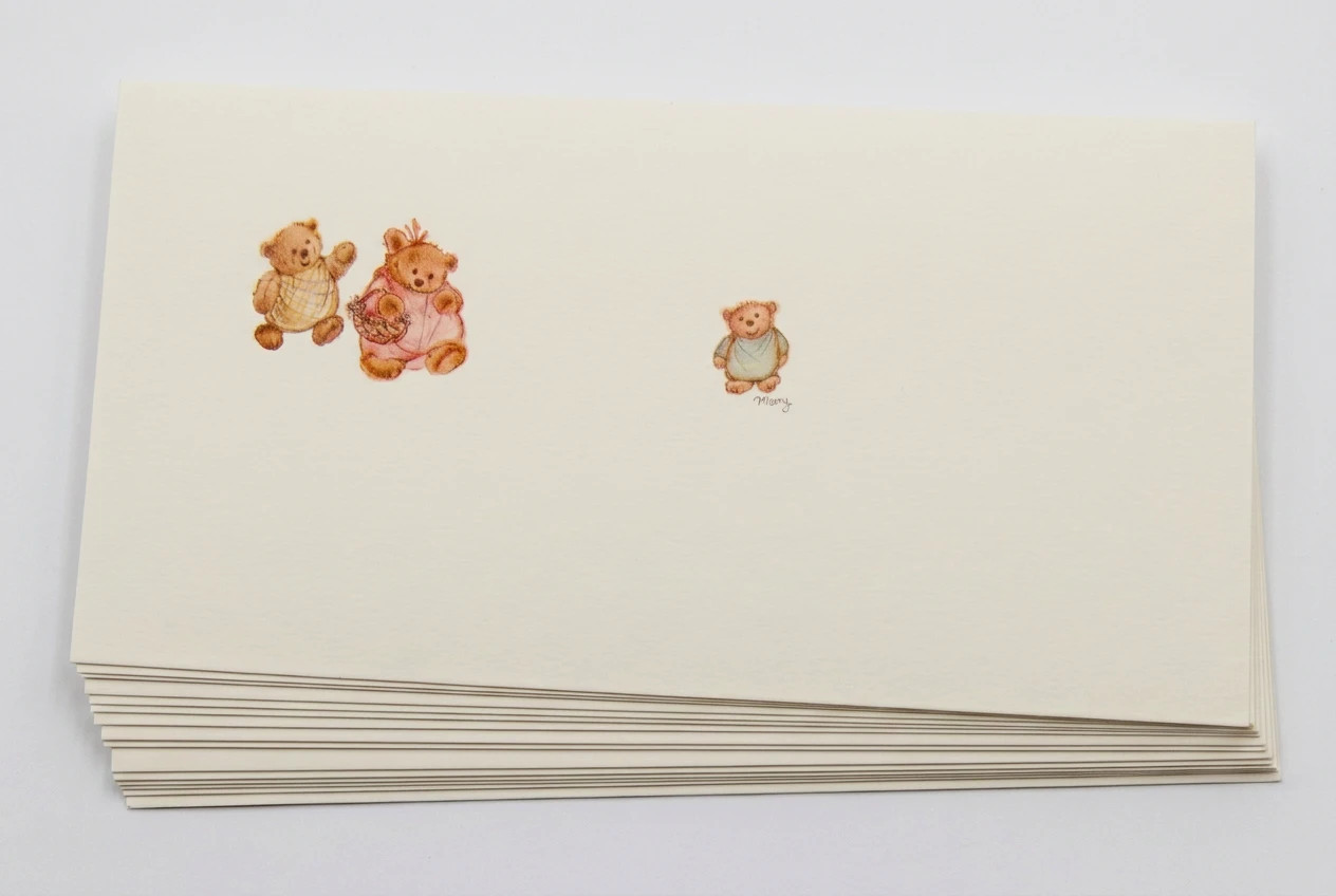 Lot of 15 Vintage Hallmark Mary Hamilton Envelopes Cute Teddy Bears UNUSED