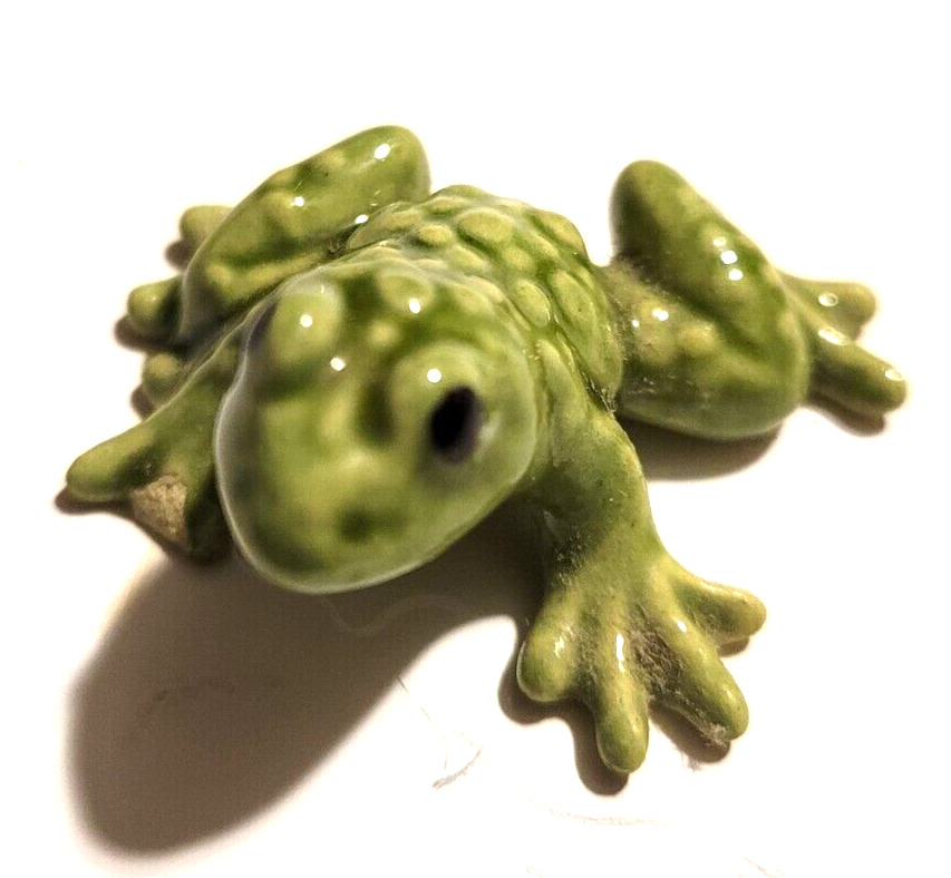 Retired Hagen Renaker Papa Frog Mini #448 Vintage Ceramic Figurine