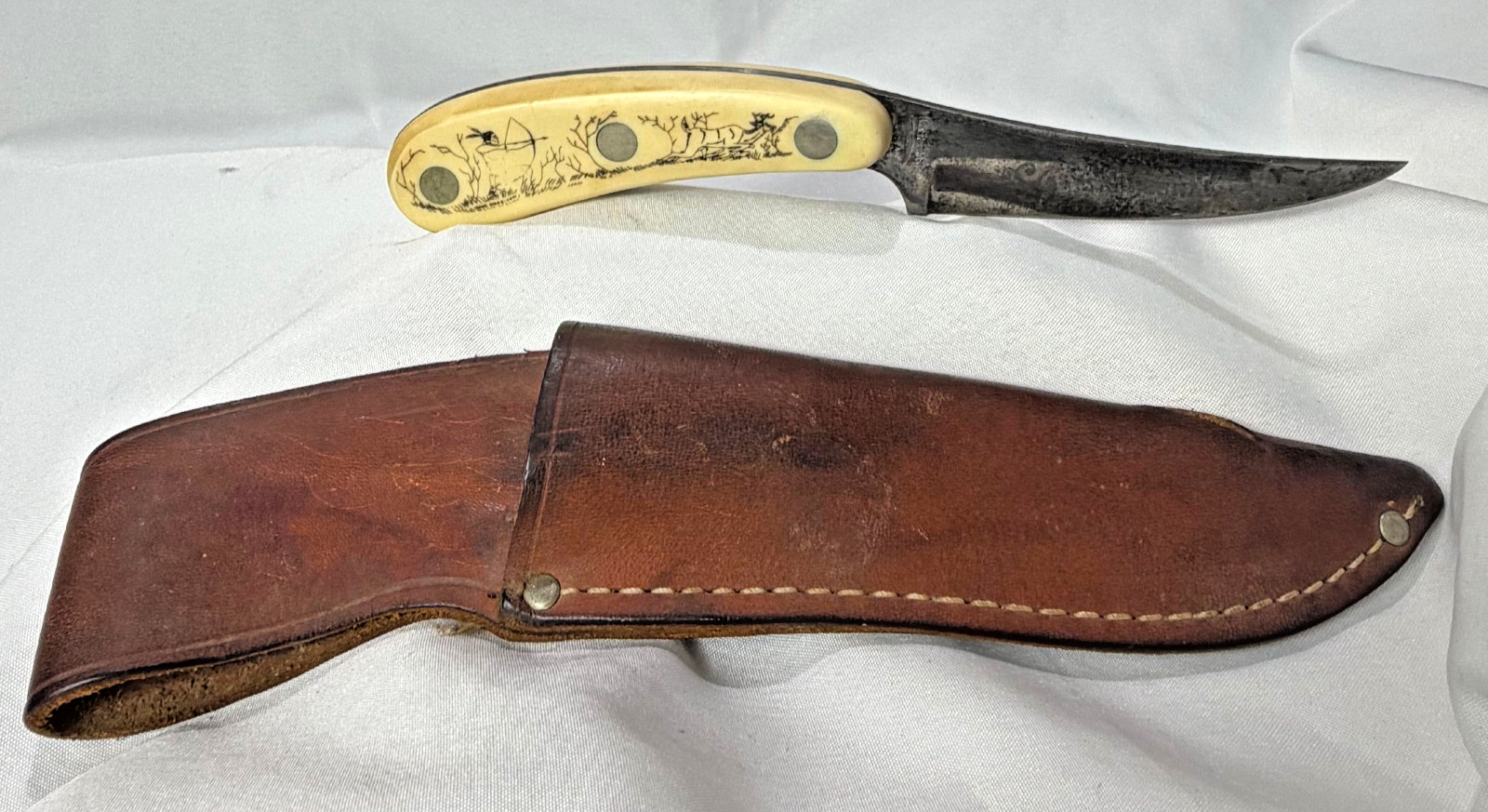 Vtg Parker Frost Knife Deerslayer Fixed Blade 1978-14 With Sheath