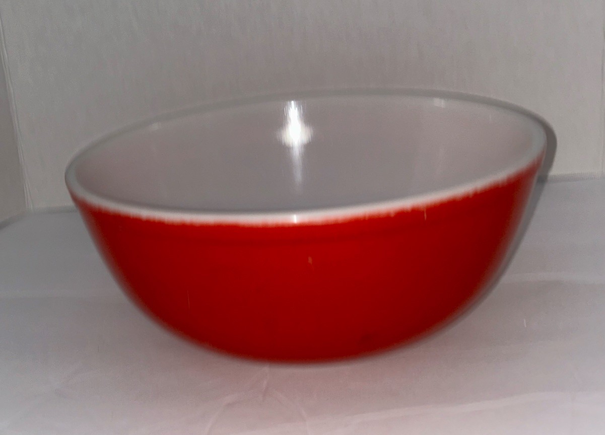 Vintage Pyrex 404 4 Qt Large Nesting Mixing Bowl Red preowned