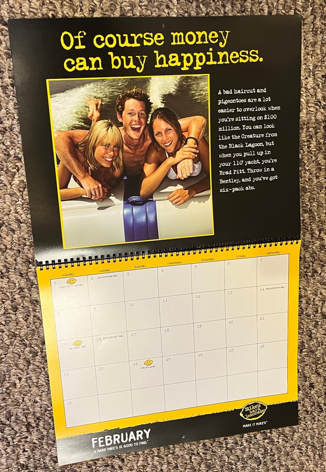 RARE MIKES HARD LEMONADE 2004 CALENDAR MIKES HARD FACTS, SIMPLE TRUTHS CALENDAR