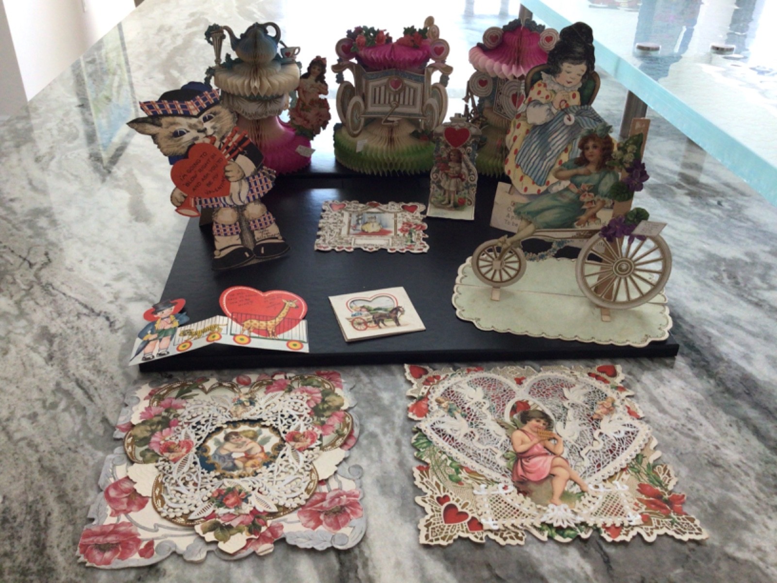 Antique Victorian Valentine Card Lot of 12 Inc German Honeycomb Mechanical Lace Antique Victorian Valentine Card Lot of 12 Inc German Honeycomb Mechanical Lace