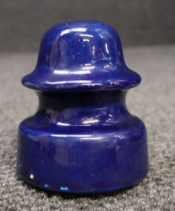 Vintage Cobalt Blue Porcelain Ceramic Electric Insulator Unbranded