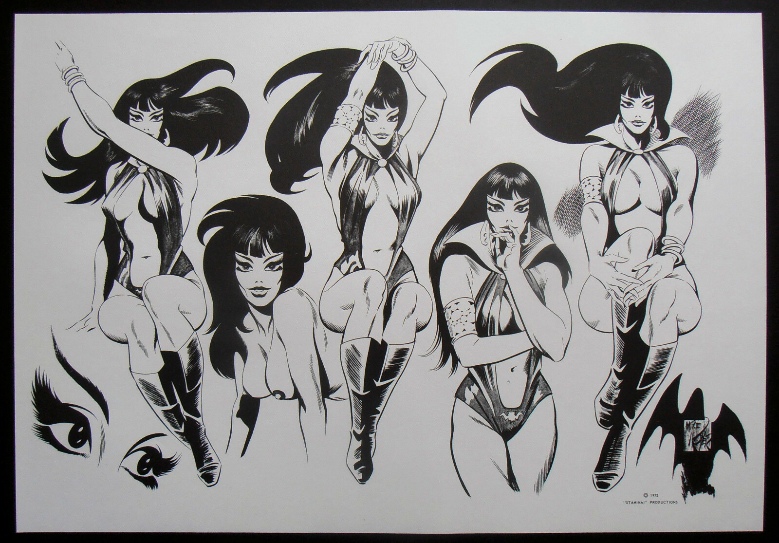 Vampirella 1972 Rare Poster by Mike Royer Warren Publishing Artist Rare Vintage