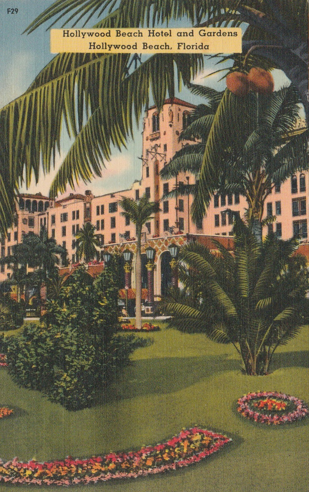 Souvenir Postcard Hollywood Beach Hotel And Gardens Hollywood Beach Florida