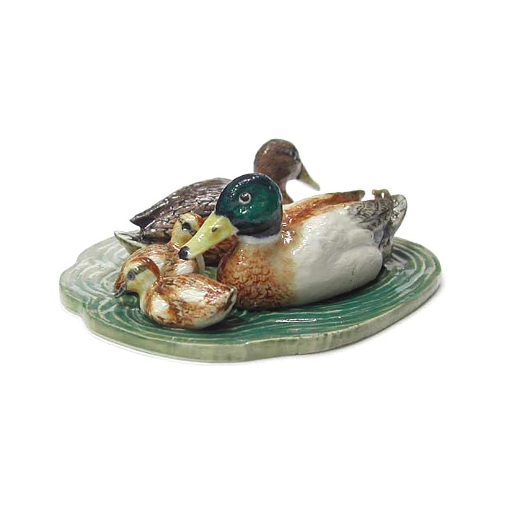 Northern Rose Mallard Duck Family - Home Decor - Miniature Porcelain Figurine