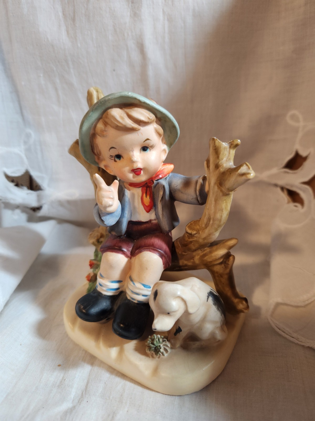Vintage Erich Stauffer #8057 from Japan Young Boy on Branch