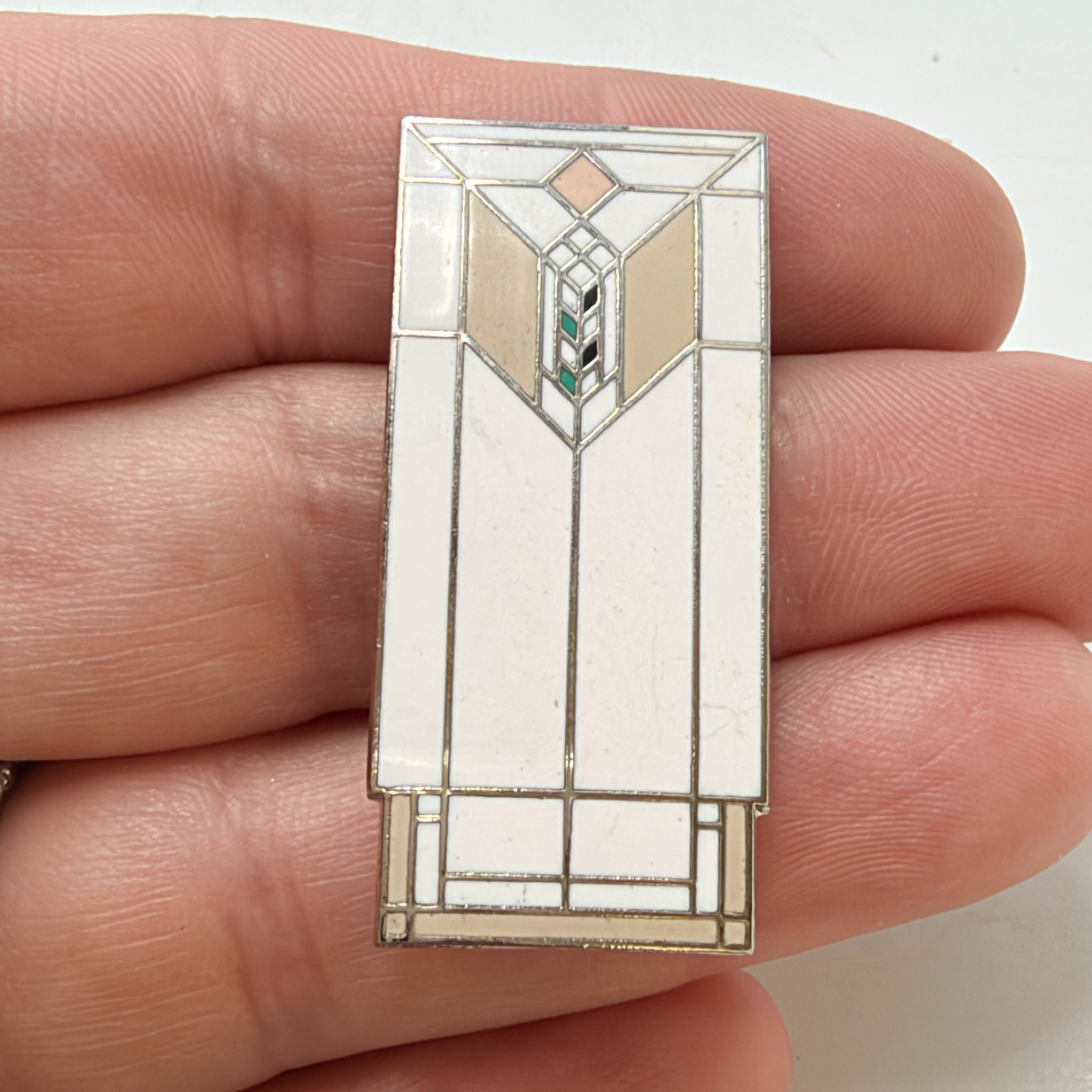ACME Studio Frank Lloyd Wright Richards House Brooch Pin White Vintage