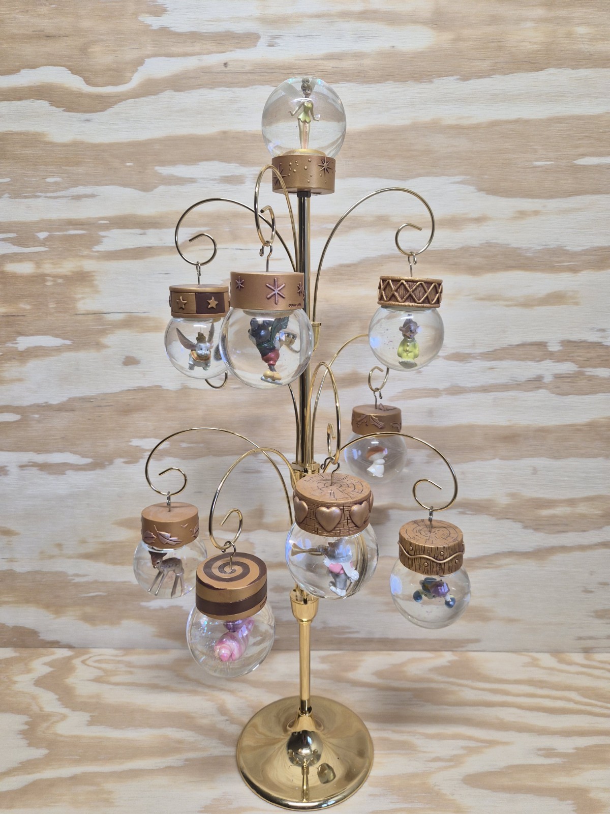 Vtg Disney Direct Mini Snow Globe Ornament Tree Stand 24