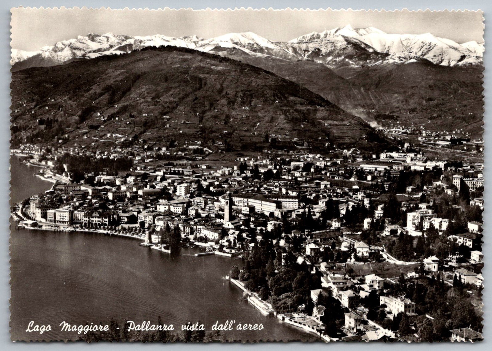 Pallanza Lago Maggiore Aerial View Vintage Italy Real Photo Postcard