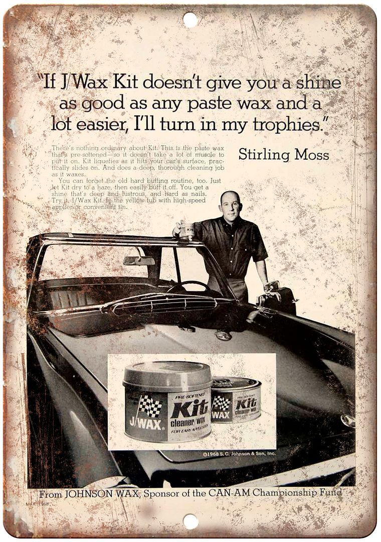 Johnson Auto Wax Vintage Ad Reproduction Metal Sign A197