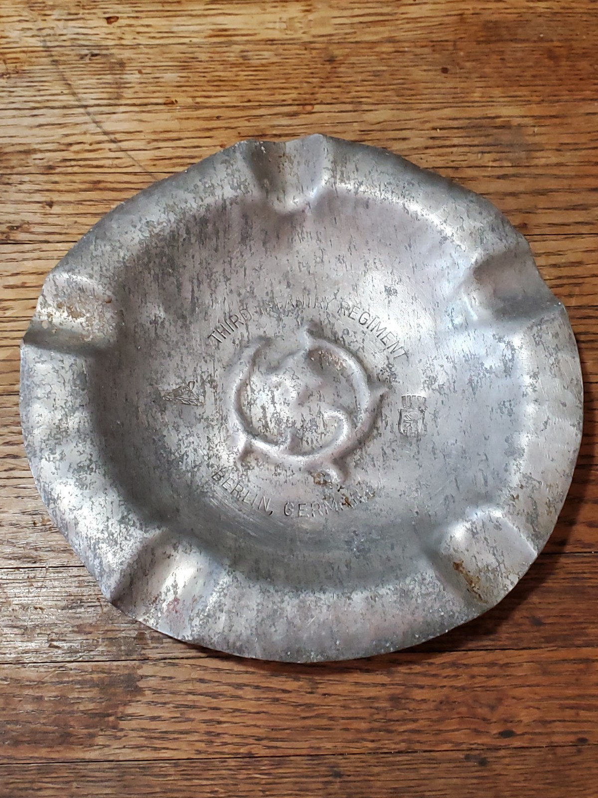 WWII German Made 3rd Infantry Regiment Occupation Era 1946 Aluminum Ashtray