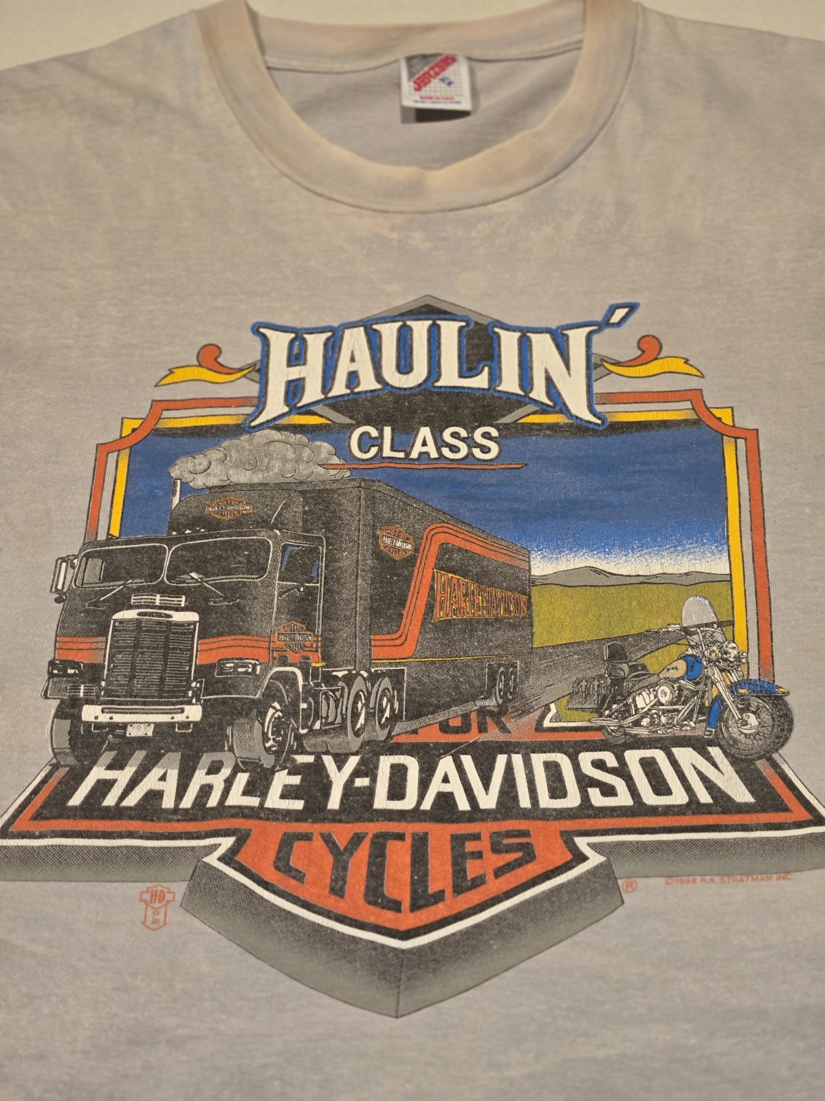 Men's Vintage 1988 Harley Davidson 3d Emblem T-shirt Size XL