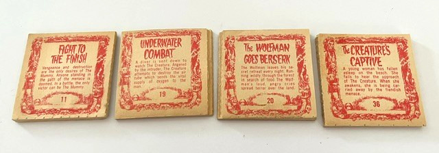 Lot of 4 Universal \'63 Topps Monster Movie Flip Books #s 11 19 20 36
