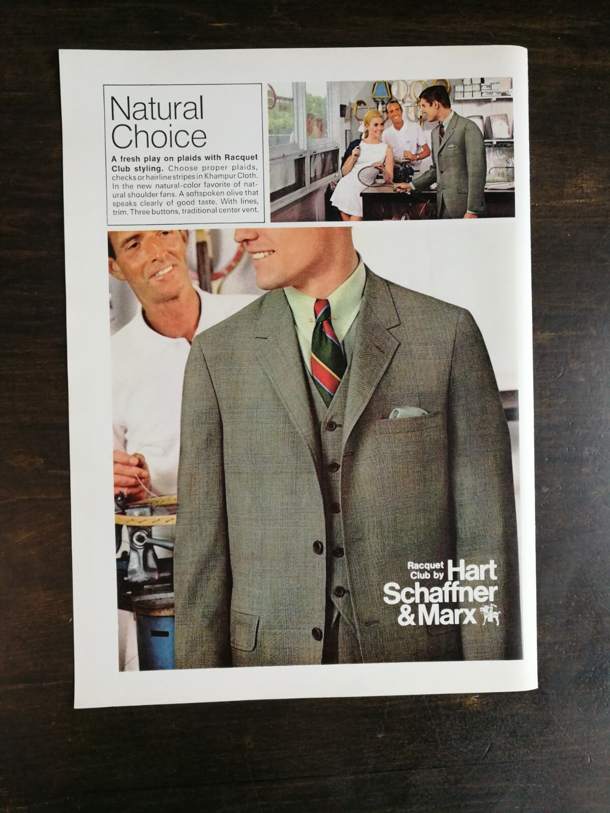 Vintage 1969 Hart Schaffner & Marx Suit Full Page Original Ad 324 B