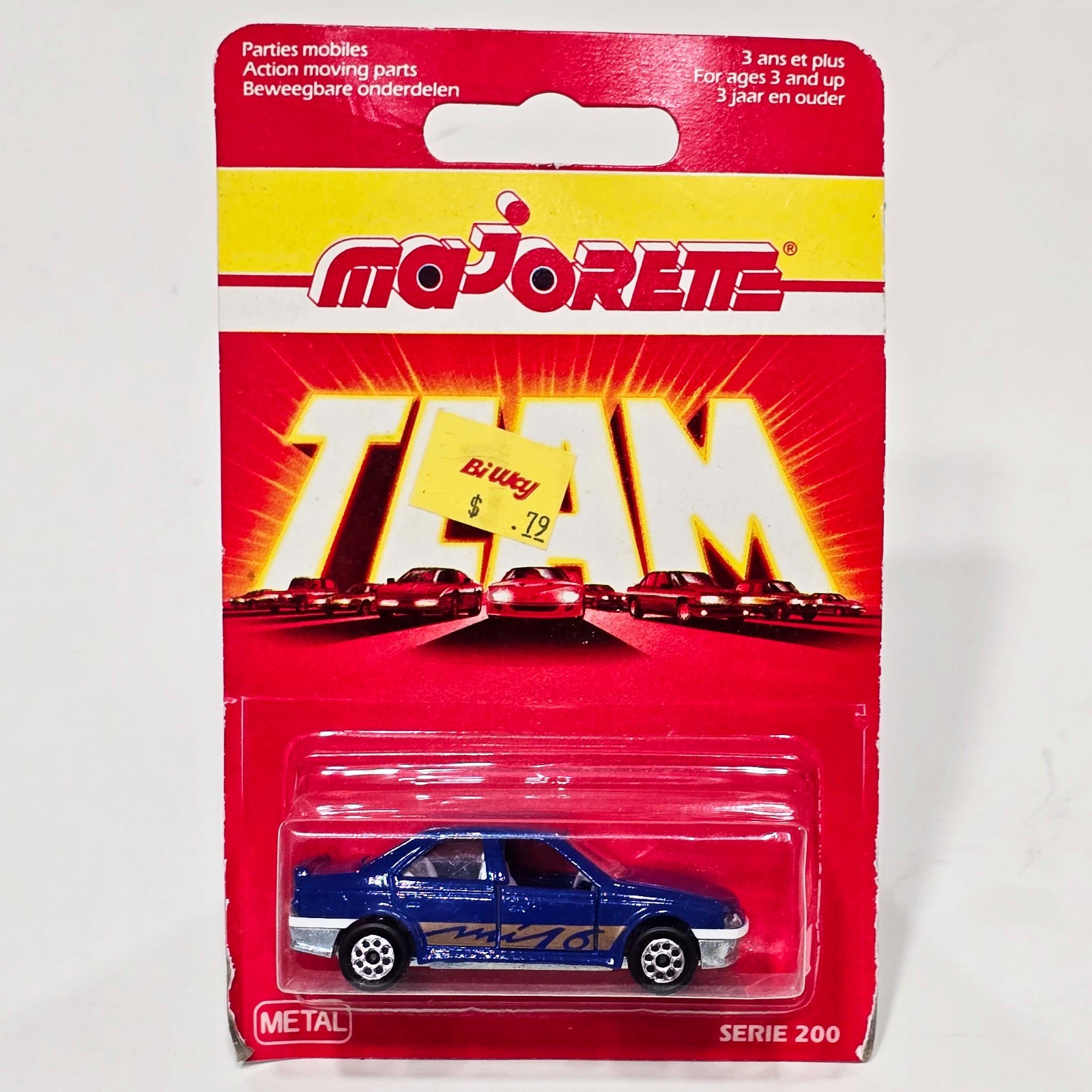 Vintage Majorette 218 Peugeot 405 Mi 16 / Rare HTF Blue Made in Portugal / New