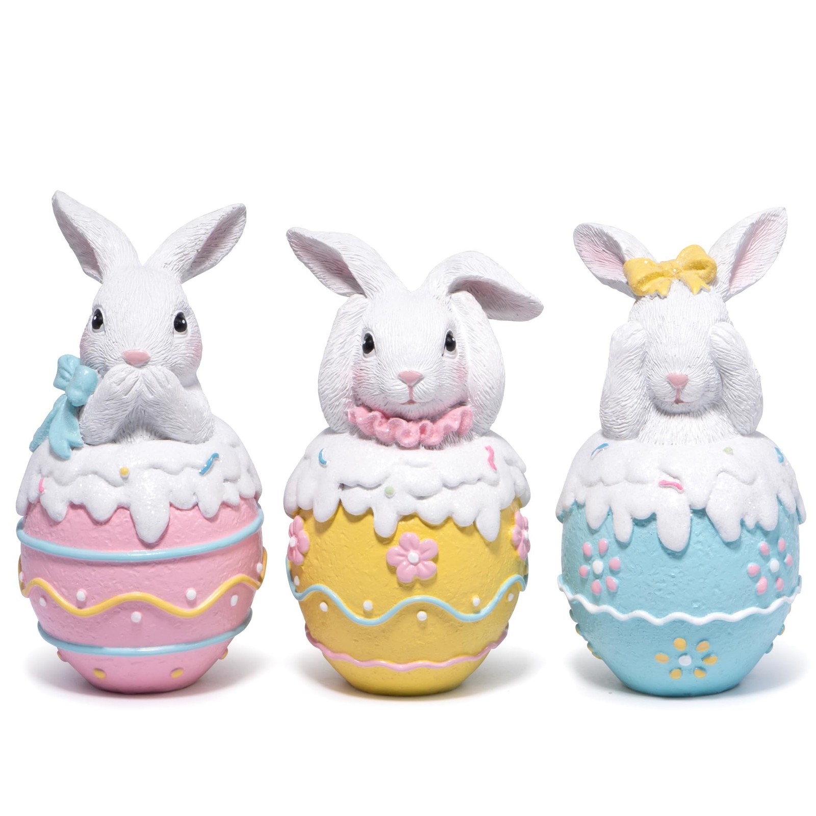 Hodao Easter Bunny Figurines Set of 3 – 5.3\