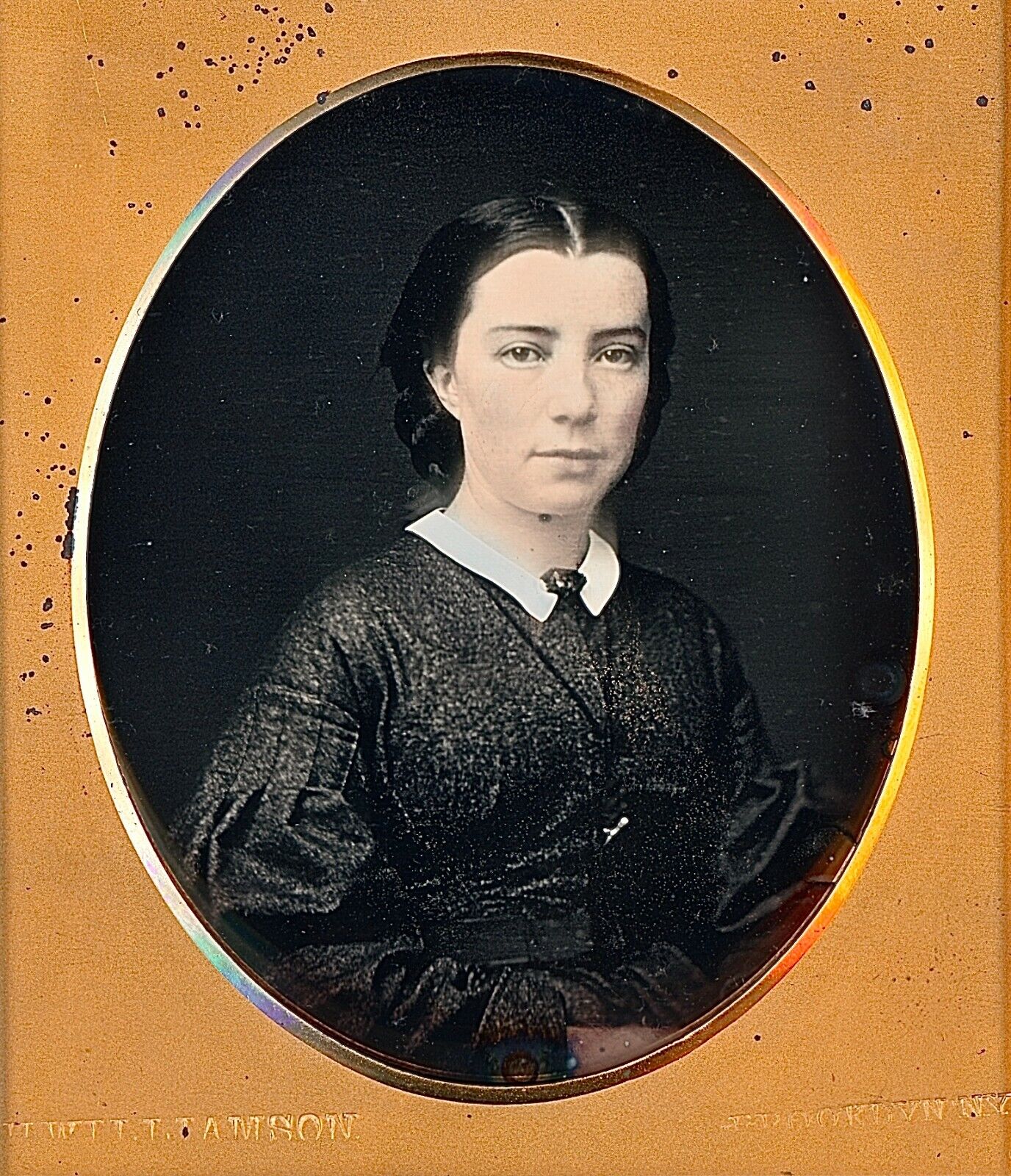 Pretty Young Lady By Williamson Brooklyn, NY Tinted 1/6 Plate Daguerreotype H788
