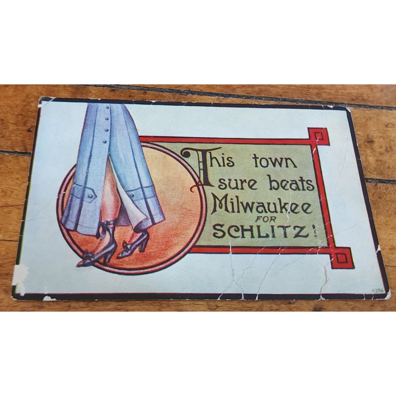 Vintage 1909 Postcard - This Town Sure Beats Milwaukee for Schlitz
