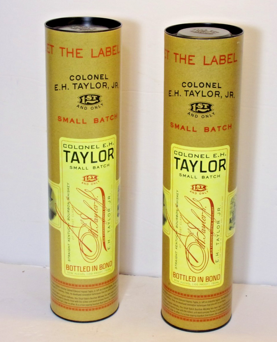 Colonel EH Taylor Small Batch Bourbon EMPTY TUBES ONLY - NO BOTTLE 2 Total