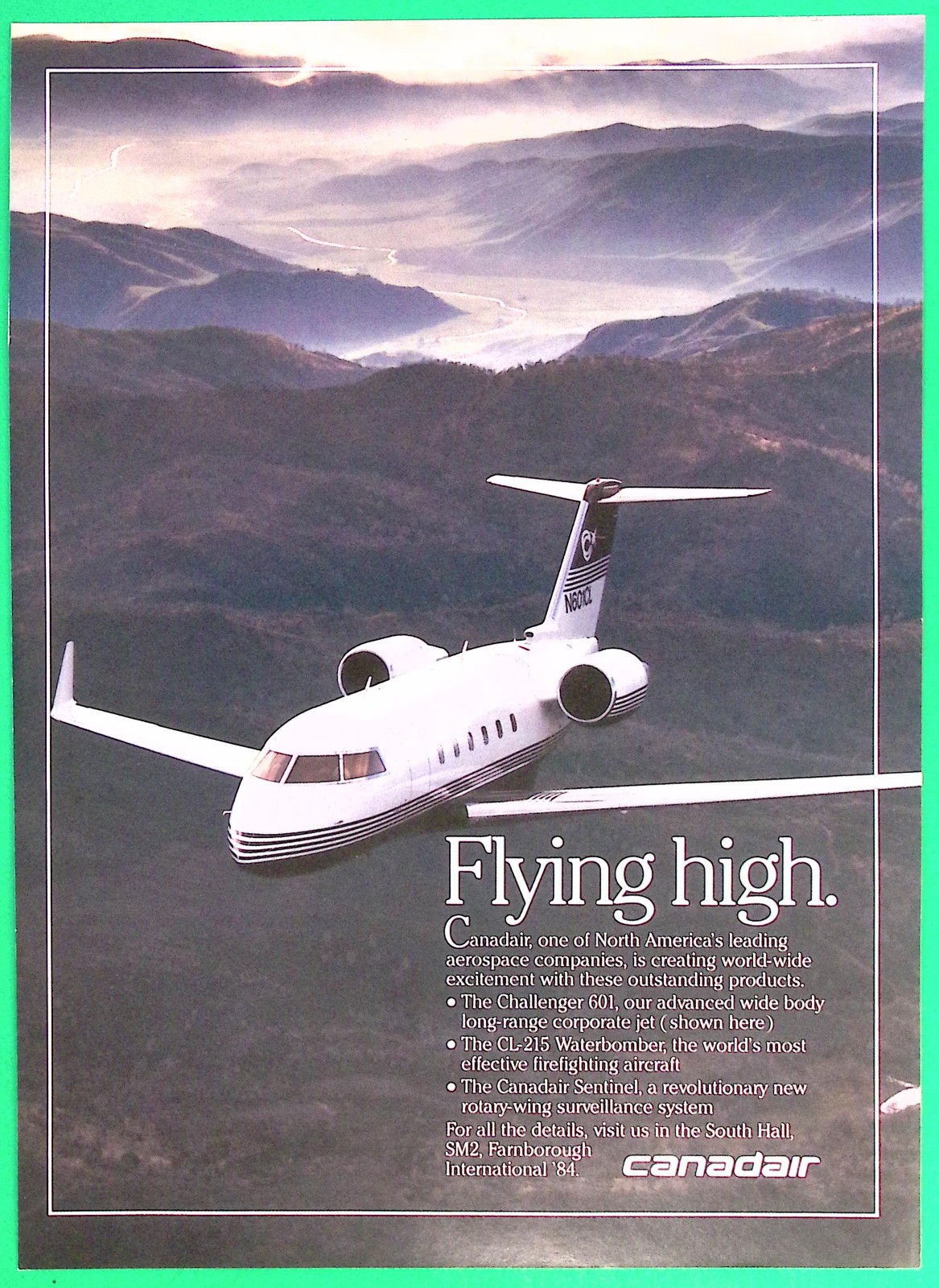 1984 Canada Canadair Aircraft ad Challenger 601 Corporate jet 1984 Canada Canadair Aircraft ad Challenger 601 Corporate jet