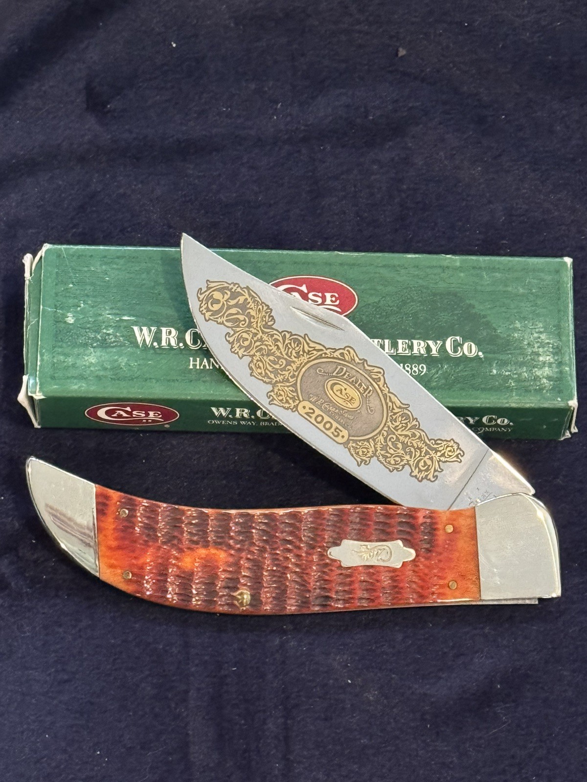 RARE 2005 Case XX Dealer Large Clasp Hunter Chestnut Bone 6172 Pocketknife 🔥