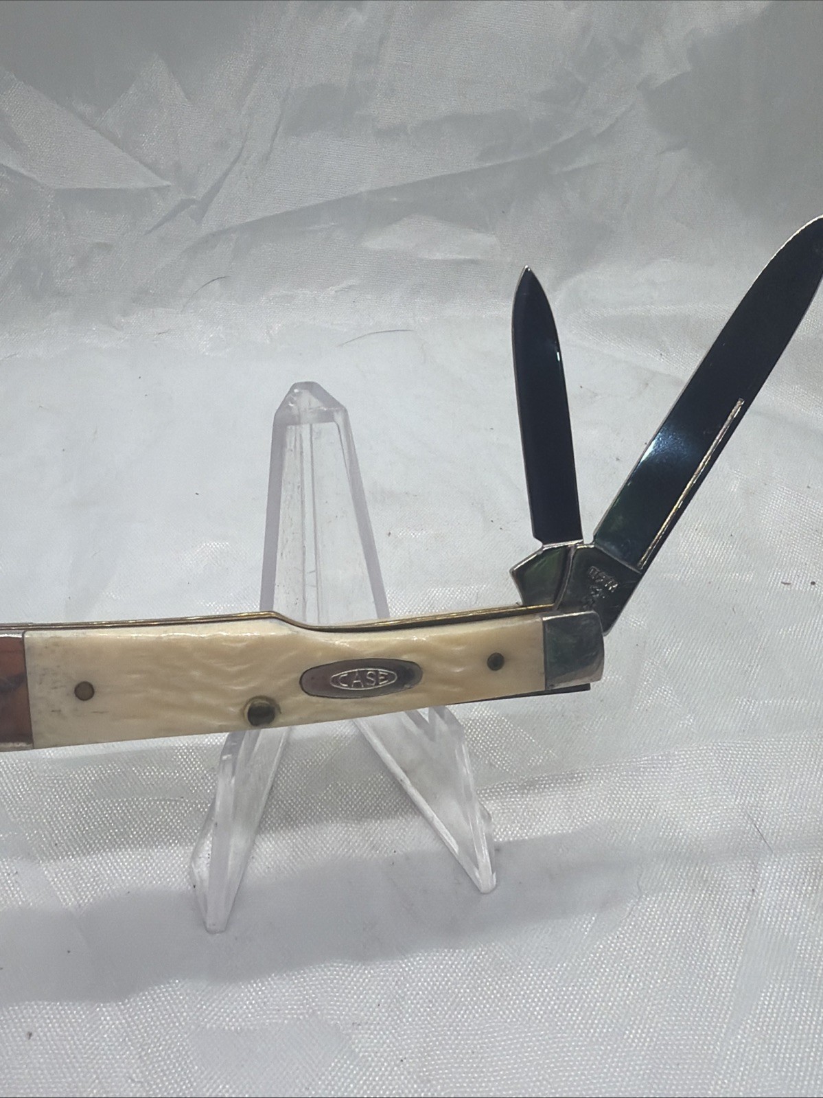 CASE XX White Bone Handle GUNSTOCK  1988 SS Never Used Or Sharpened