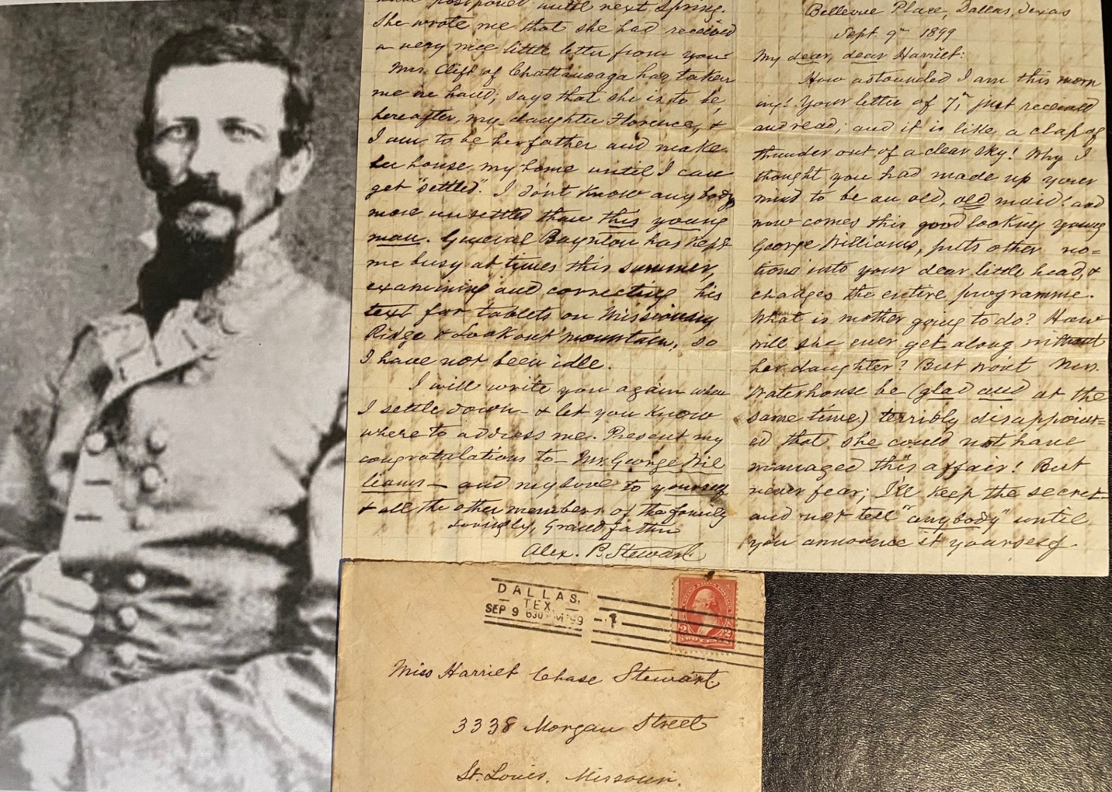 RARE 1899 Confederate Lt. General Alexander Stewart Letter & Cover