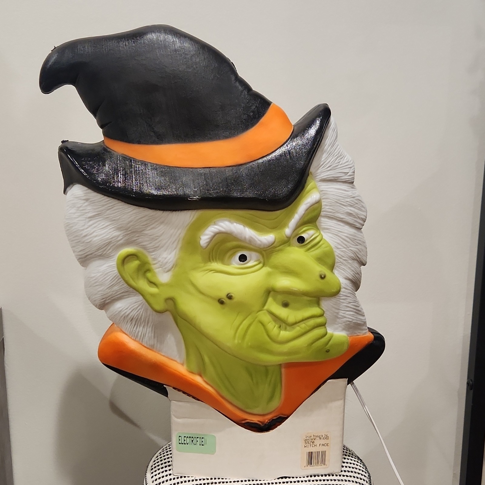 Vtg Rare Witches Face Blow Mold Original 1995 Halloween Decor  Don Featherstone