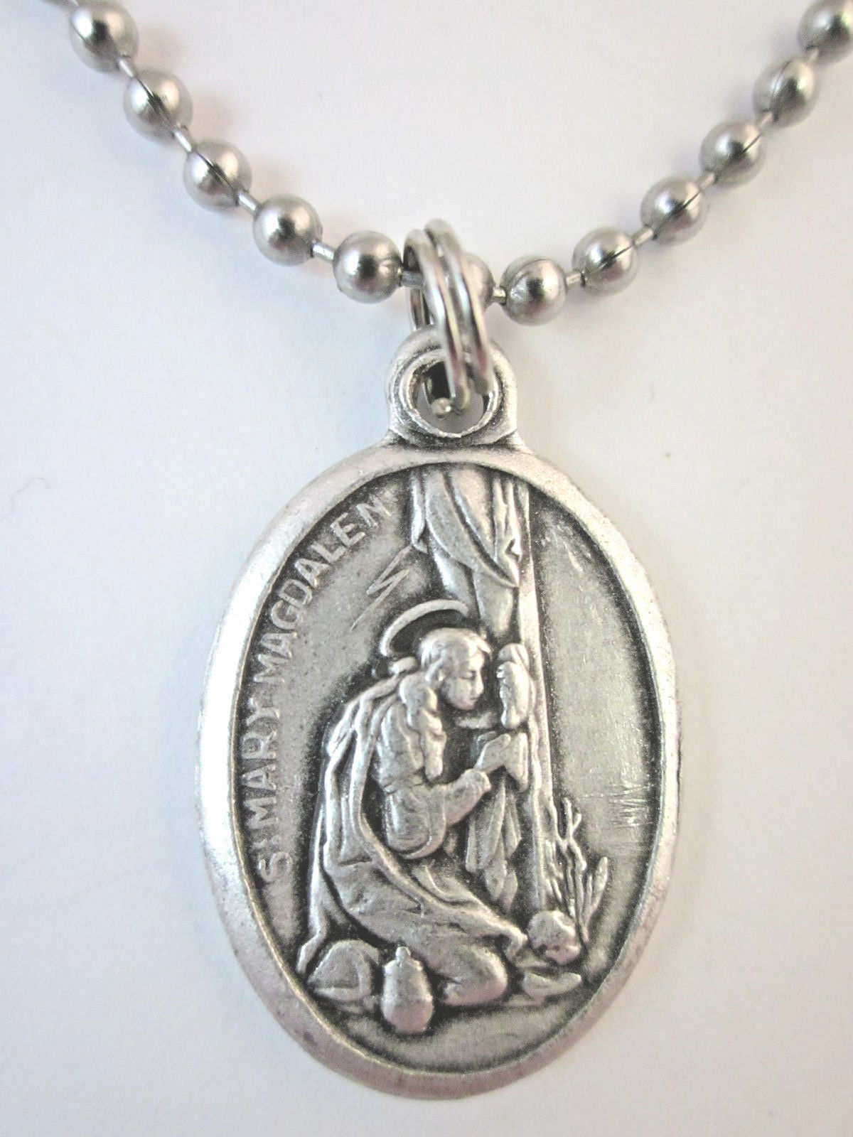 St Mary Magdalen Medal Pendant Necklace 24\