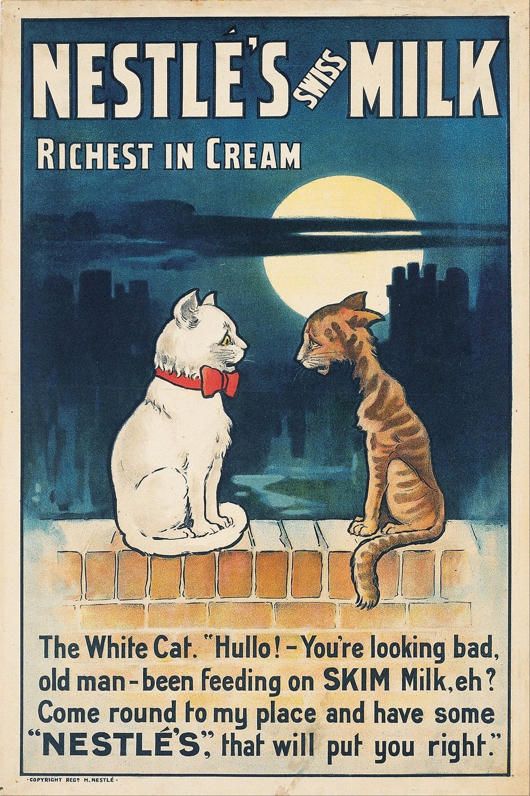 🥛 Nestlé's Milk Vintage Ad Poster 1920s - 24x36” Retro Decor 🗞️ Hi-Res💎 Print