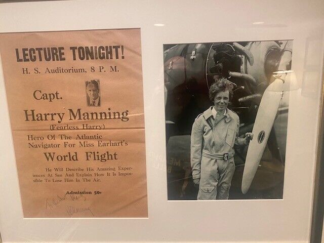 Captain Harry Manning autograph -Navigator on Amelia Earhart\'s World Flight