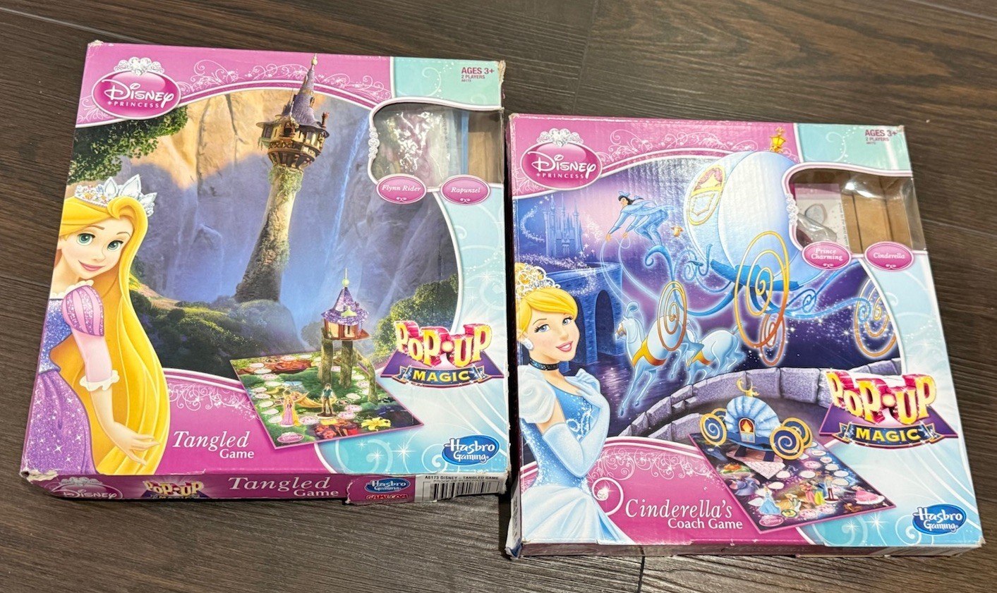 Disney Cinderella Pop-Up Magic and Tangled Pop-Up Magic Castle Game
