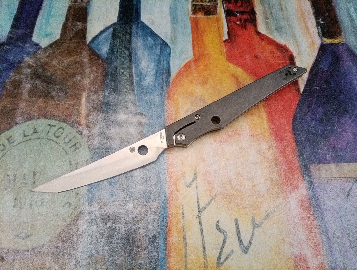 Spyderco COBOL, Bohler M390 Satin Plain Blade, Titanium Handle