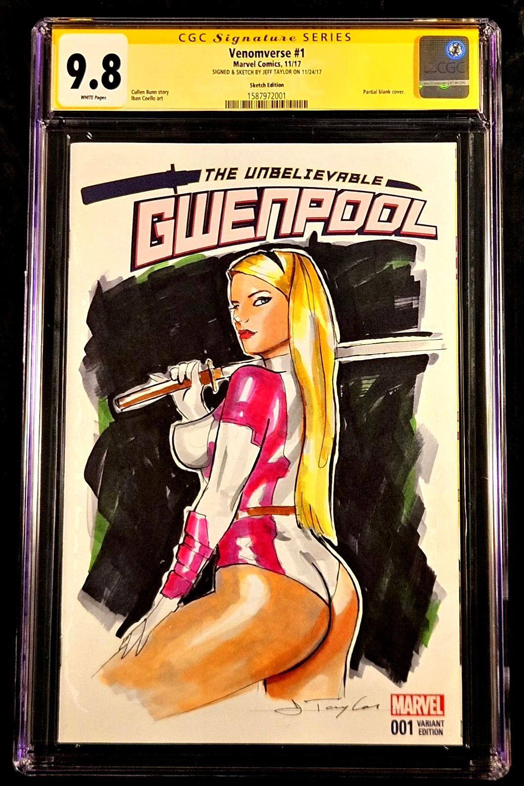 THE UNBELIEVABLE GWENPOOL #1 CGC SS 9.8 ORIGINAL ART SKETCH COVER MARVEL COMICS