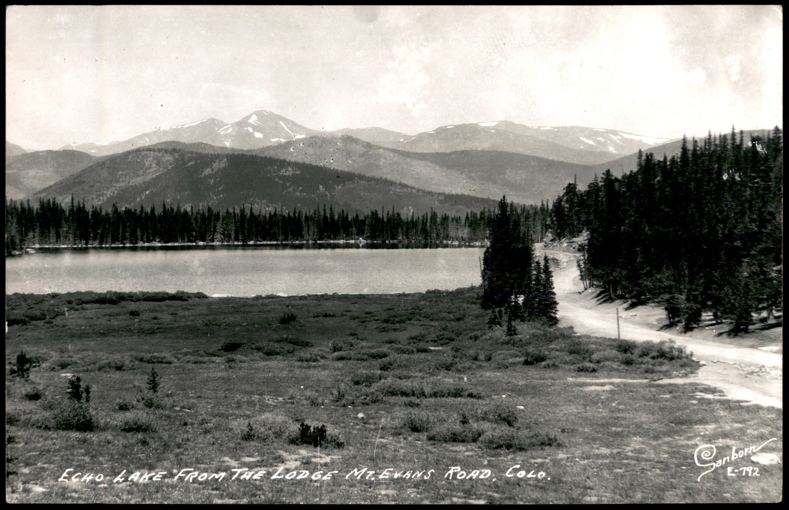 Vintage Echo Lake Mt. Evans Road Colorado Black & White Postcard RPPC Real Photo