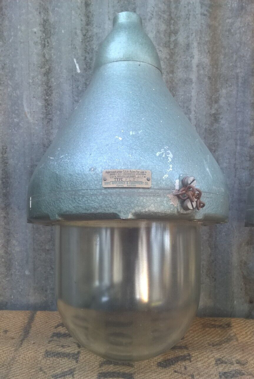 1 x Huge Vintage Industrial Flameproof Factory Light  Ceiling Mount Bunker Lamp