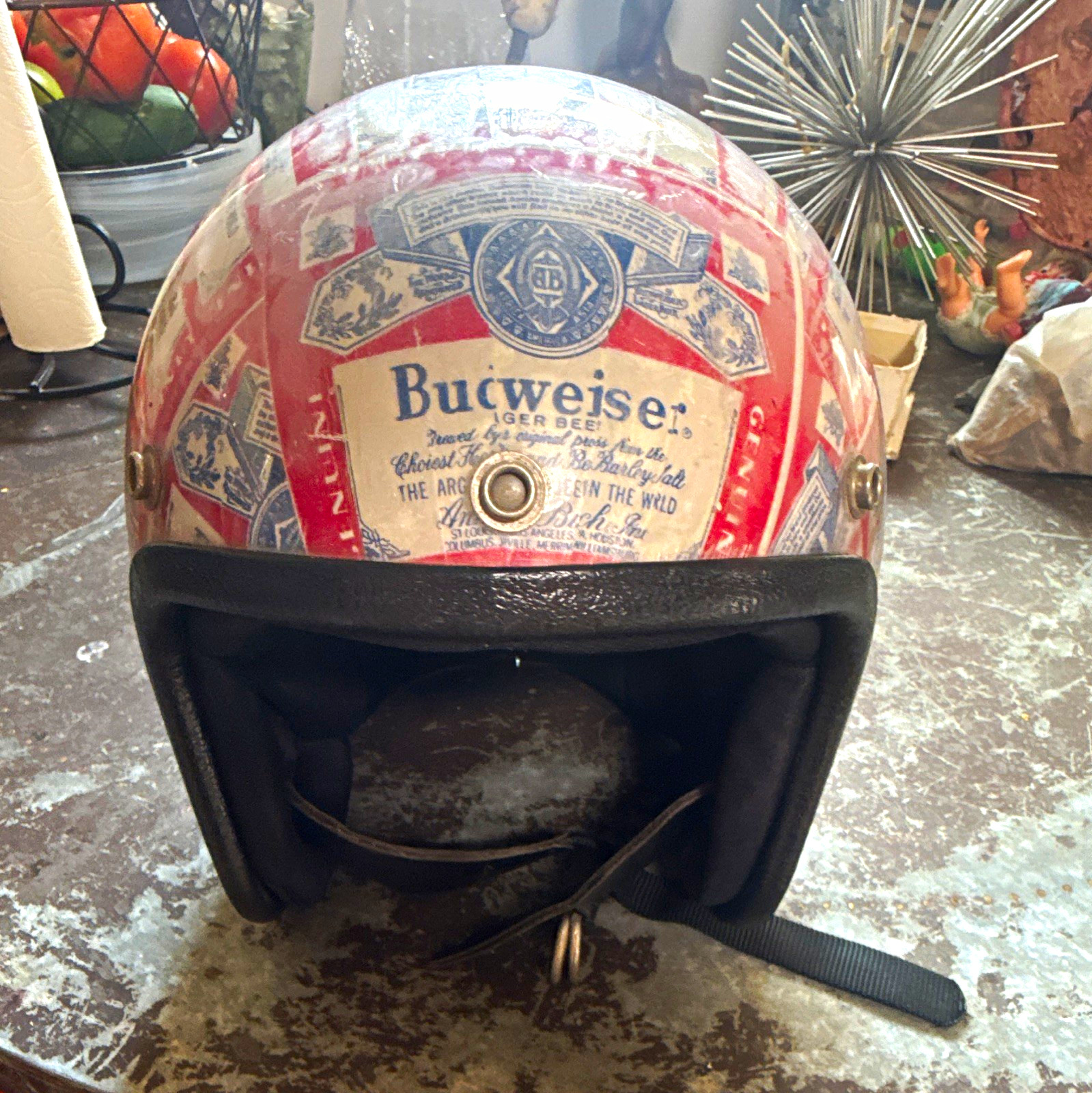 Budweiser Collectible motorcycle helmet very rare vintage 1970’s great condition