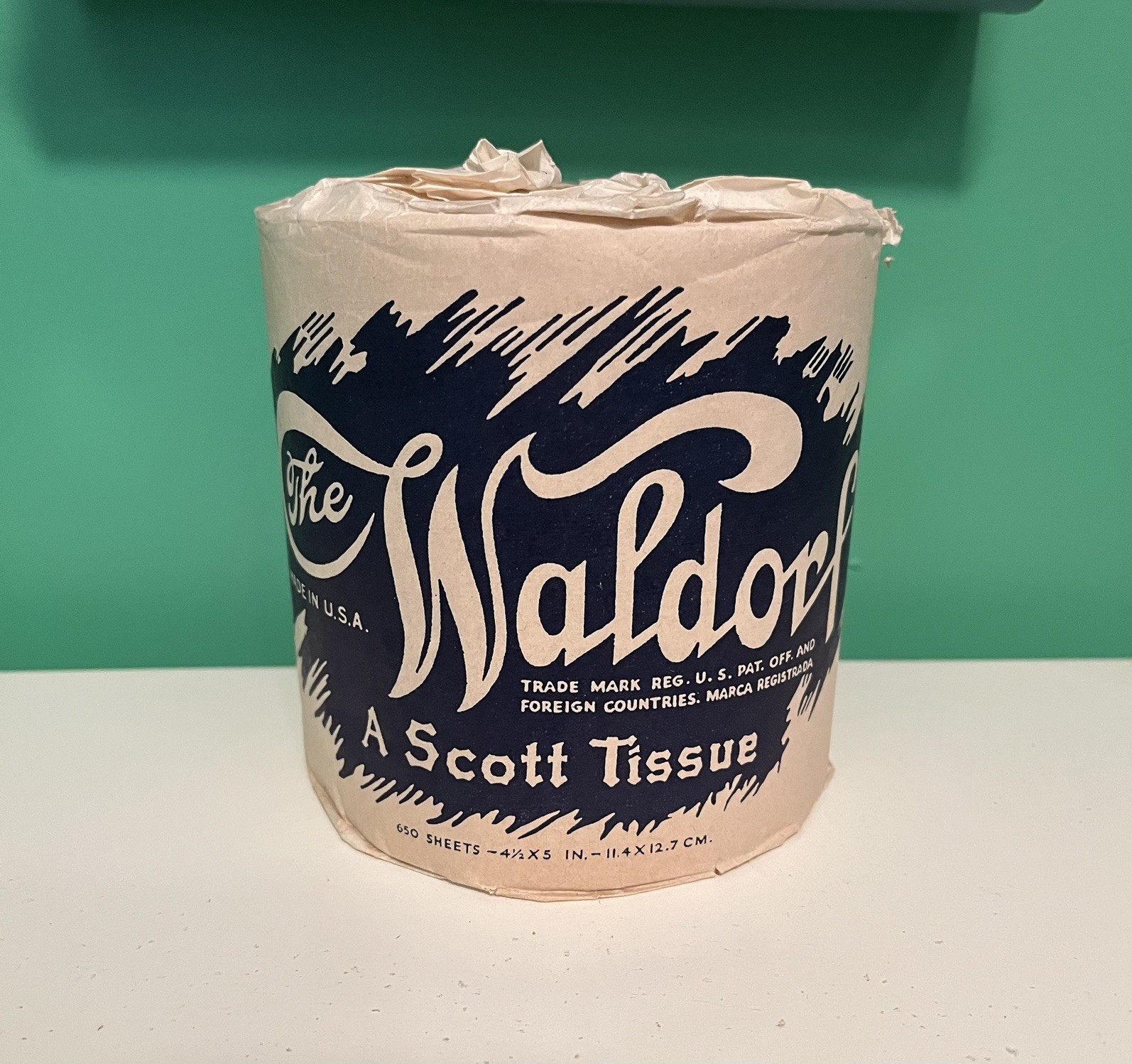NOS Vintage WW2 Scott Waldorf Toilet Paper Advertising Roll NOS Vintage WW2 Scott Waldorf Toilet Paper Advertising Roll