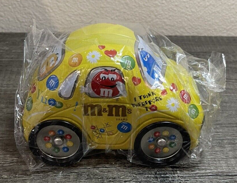 M&M\'s Beetle Car YELLOW Candy Tin In Original Packaging NEW 