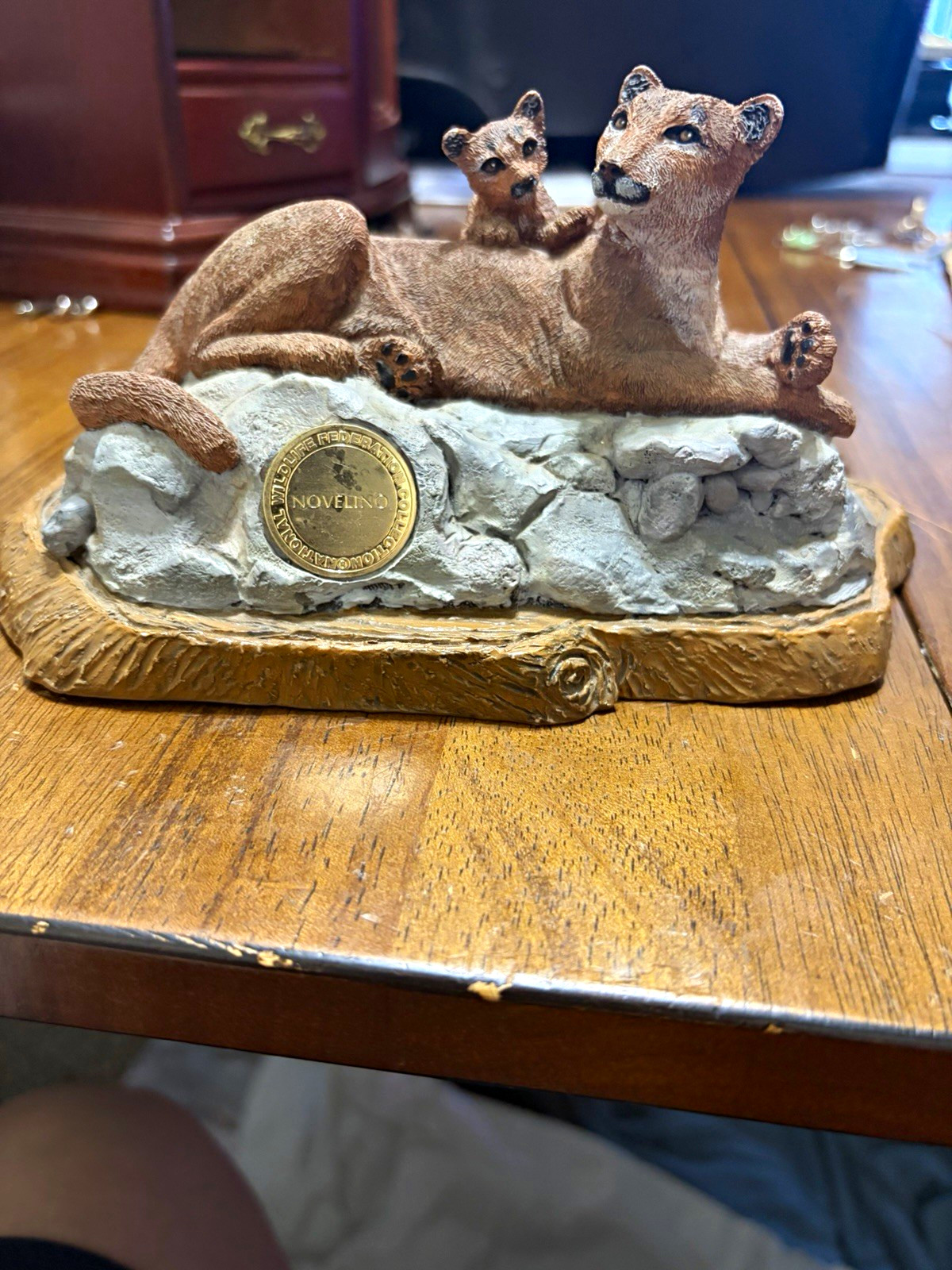 National Wildlife Federation Limited Edition #77  Cougar & Cub Figurine 1992