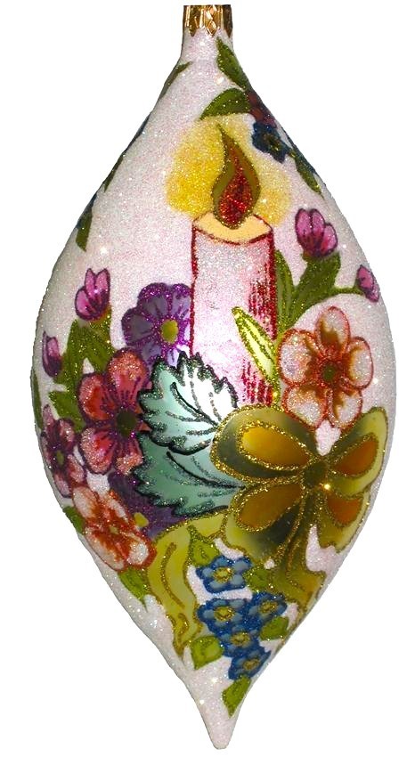 Larry Fraga Designs Flower Ball Christmas Candle Made in Poland