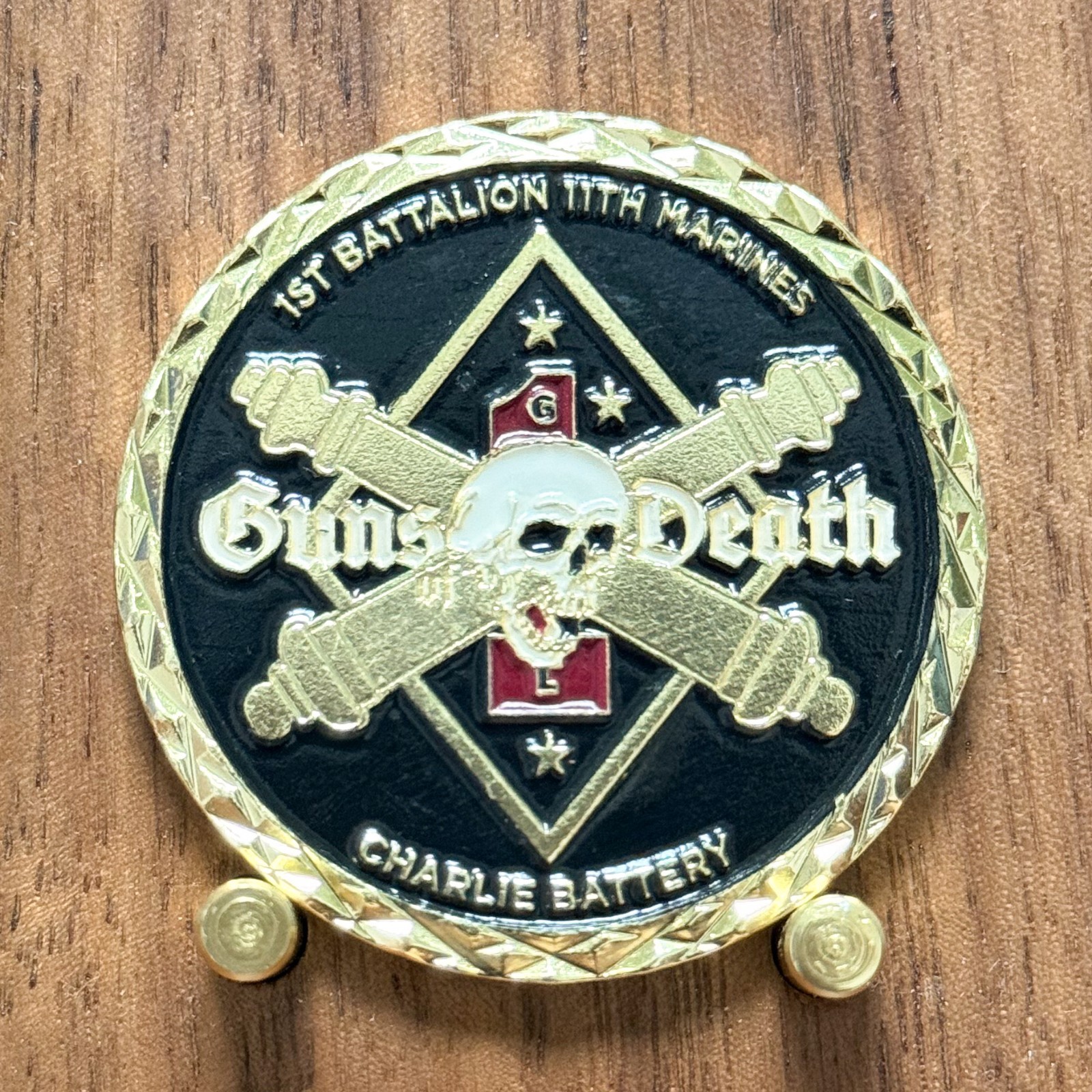 1st Battalion 11th Marines Skull Eagle Globe Anchor Challenge Coin  W#8