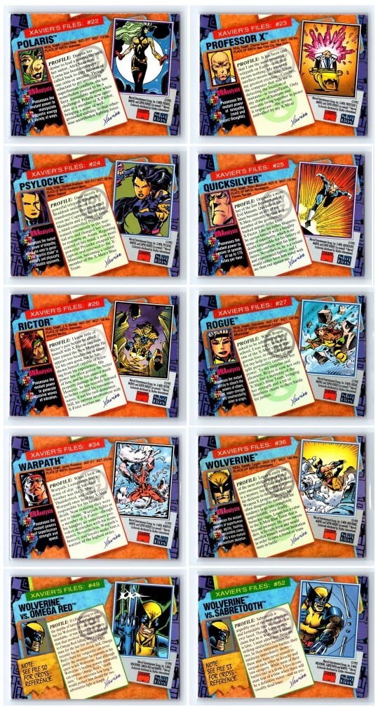 1993 Skybox X-Men Series 2 TOY BIZ COMPLETE 10 CARD SET Wolverine Psylocke Rogue 1993 Skybox X-Men Series 2 TOY BIZ COMPLETE 10 CARD SET Wolverine Psylocke Rogue