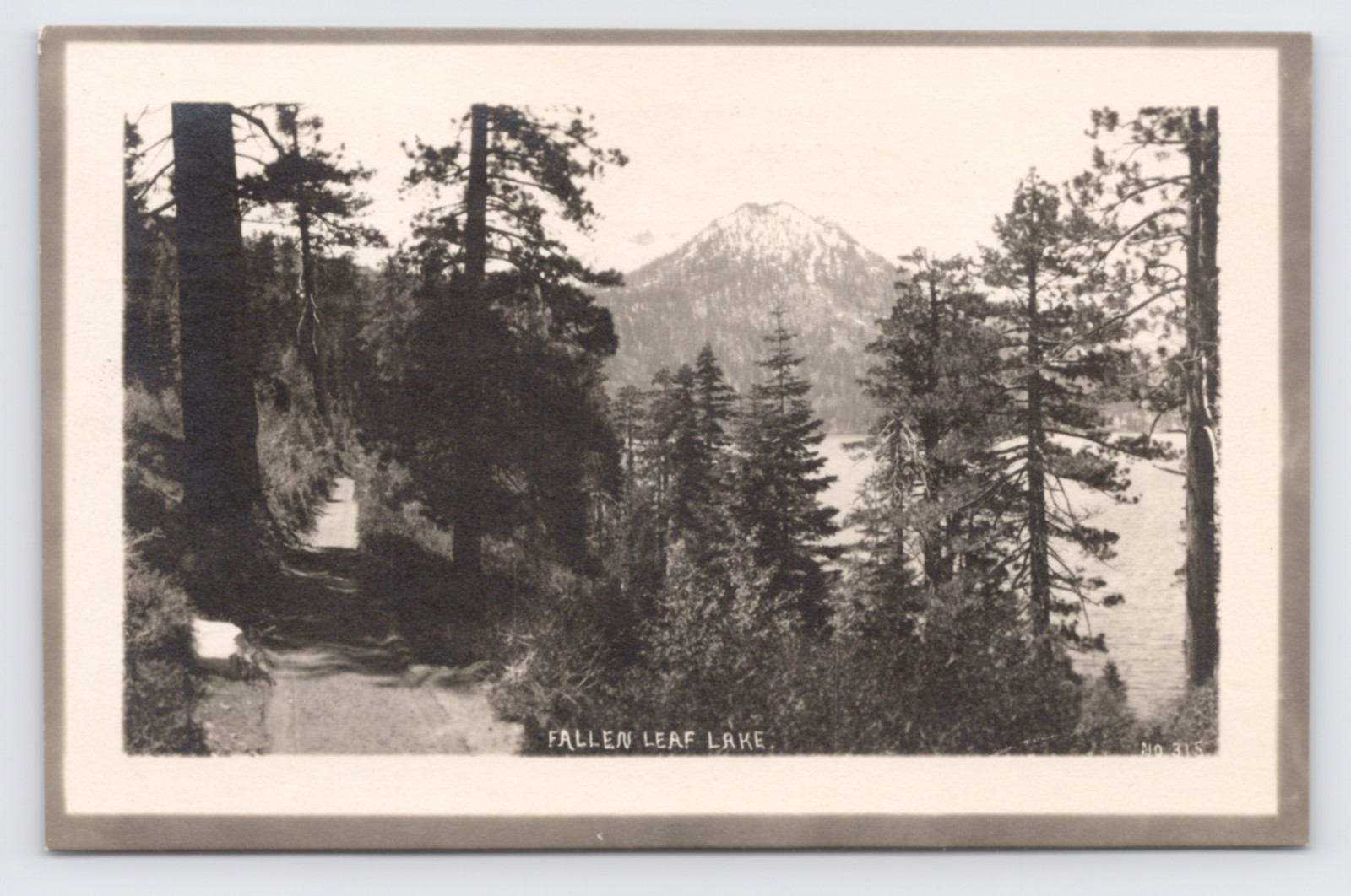 c1910 Fallen Leaf Lake Wagon Road RPPC Lake Tahoe CA Mt. Tallac Pillsbury Photo