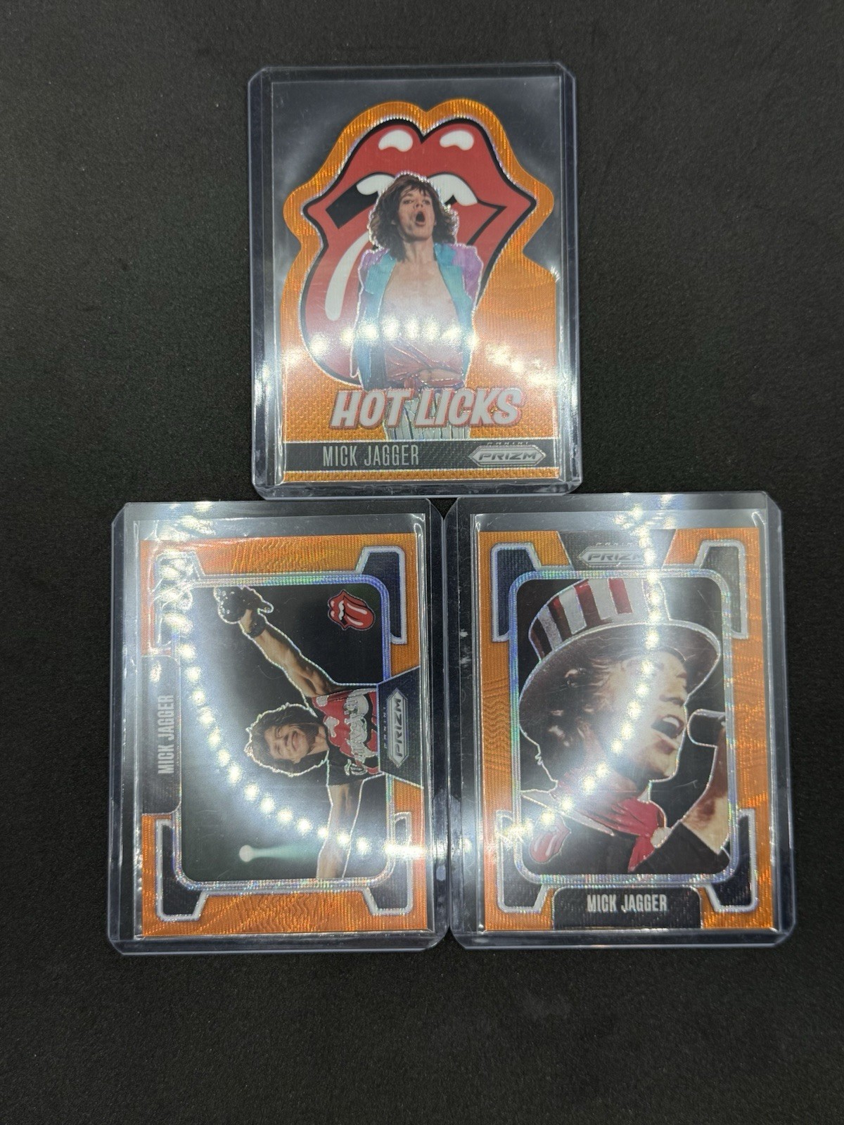2025 Panini Prizm The Rolling Stones Mick Jagger (Lot of 3) Orange wave /259,199
