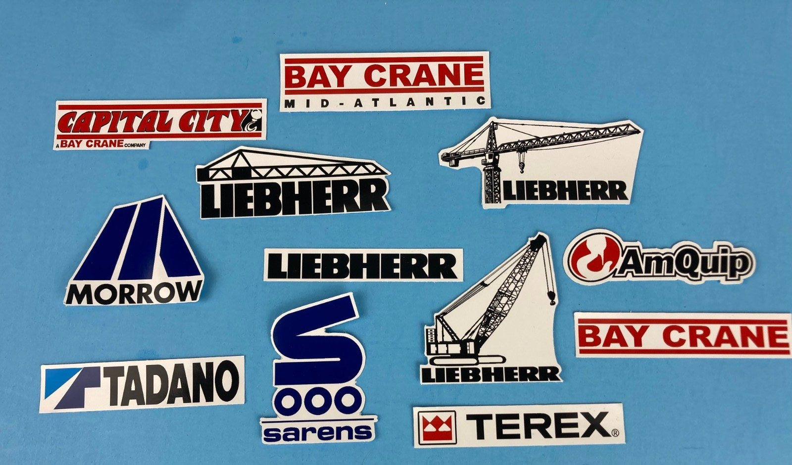 Hard Hat Decal Stickers Bay Crane LIEBHERR TEREX SARENS TADANO MORROW AmQuip