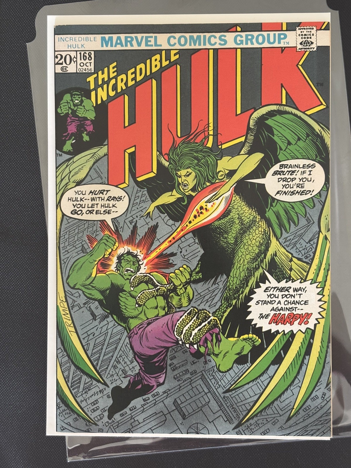 Incredible Hulk #168 Oct 1973  classic vf/nm 9.0 9.2 white high grade 